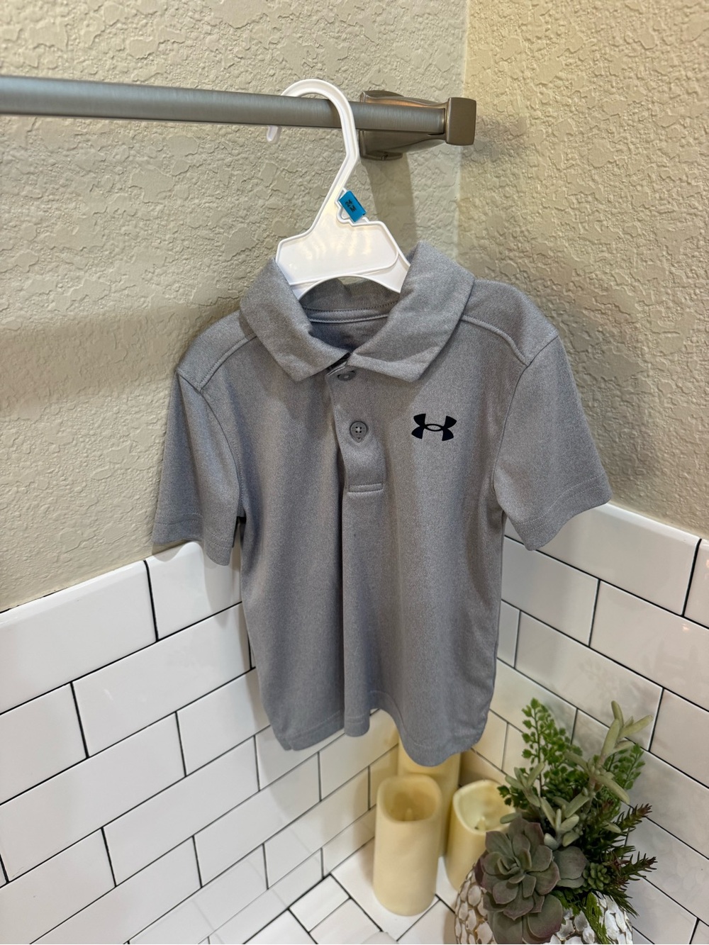 Under Armour Kids' Gray Short-Sleeve Polo